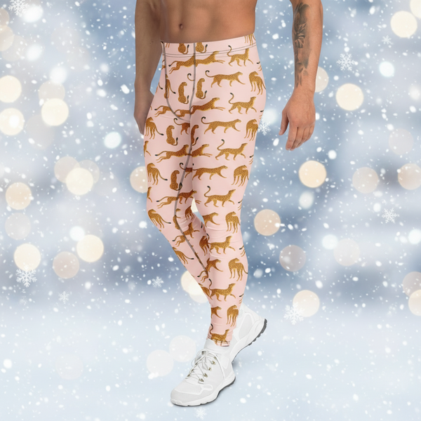 Animal Print Designer Meggings, Men's Leggings