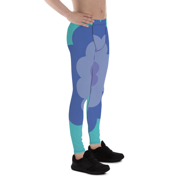 Blue Abstract Print Men's Leggings