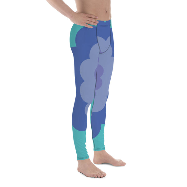 Blue Abstract Print Men's Leggings