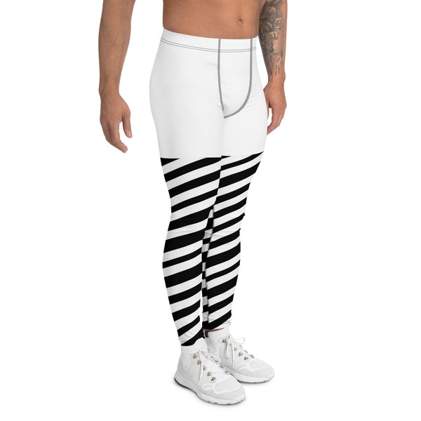 White Striped Men's Leggings