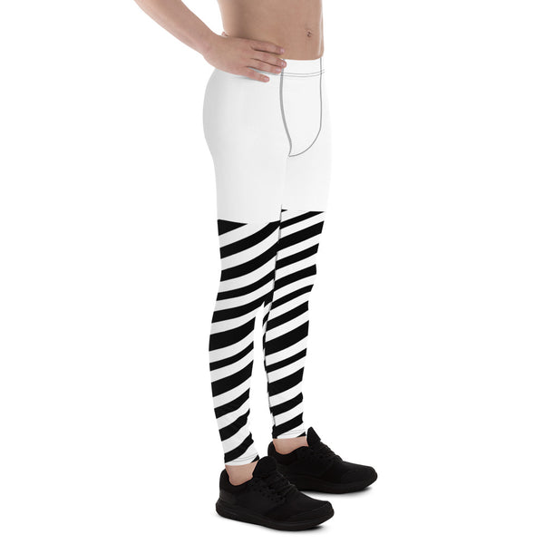 White Striped Men's Leggings