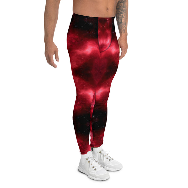 Hot Red Lightning Men's Leggings, Mens Lightning Storm Pants, Thunder Lightning Leggings For Men-Made in USA/EU/MX (US Size: XS-3XL)&nbsp;Lighting Abstract Designer Print Sexy Meggings Men's Workout Gym Tights Leggings, Men's Compression Tights Pants&nbsp;&nbsp;