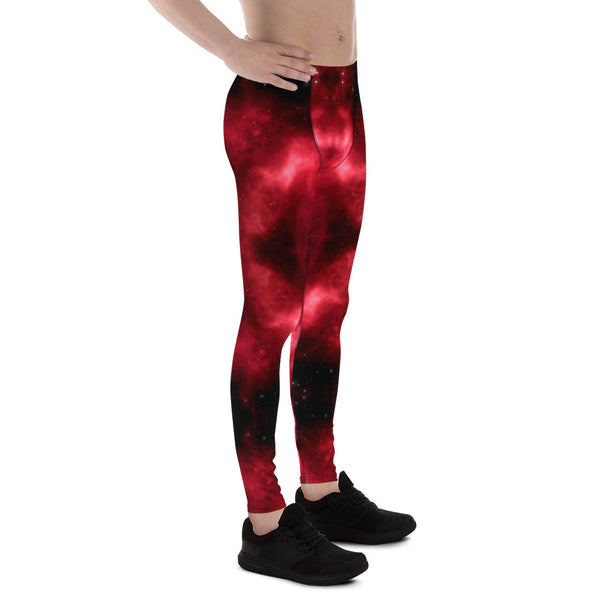 Red Lightning Men's Leggings, Mens Lightning Storm Pants, Thunder Lightning Leggings For Men-Made in USA/EU/MX (US Size: XS-3XL) Lighting Abstract Designer Print Sexy Meggings Men's Workout Gym Tights Leggings, Men's Compression Tights Pants&nbsp;&nbsp;