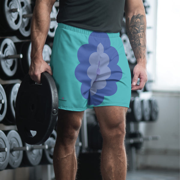 Blue Floral Men's Shorts, Best Men's Recycled Athletic Shorts