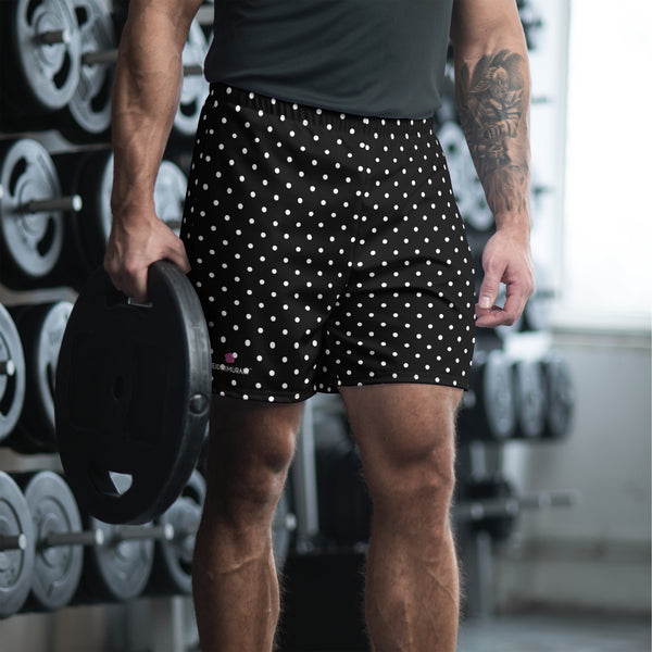 Polka Dots Men's Shorts, Best Men's Recycled Athletic Shorts