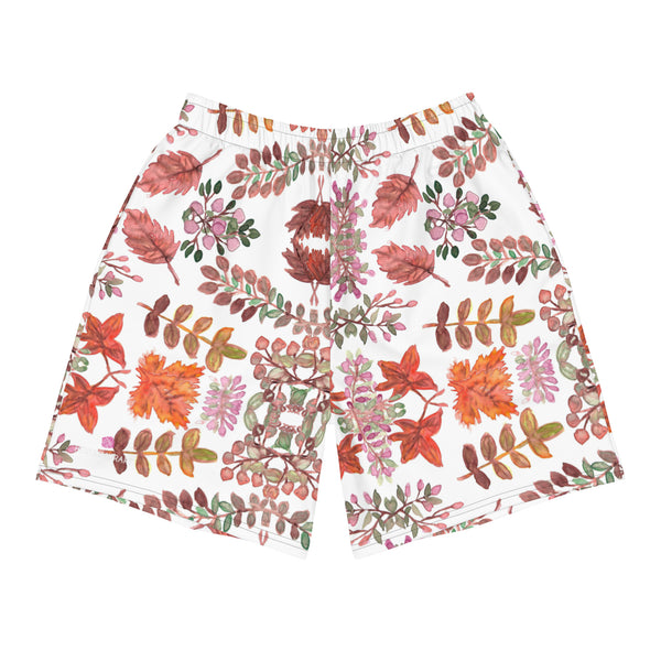 Fall Leaves Print Men's Shorts, Best Men's Recycled Athletic Shorts