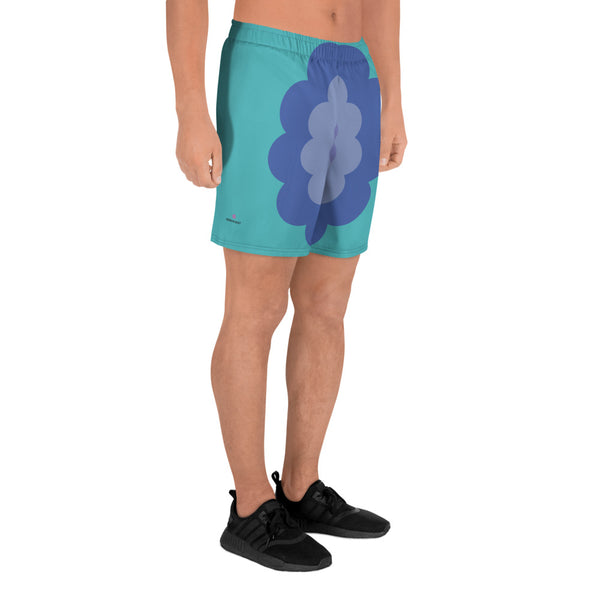 Blue Floral Men's Shorts, Best Men's Recycled Athletic Shorts