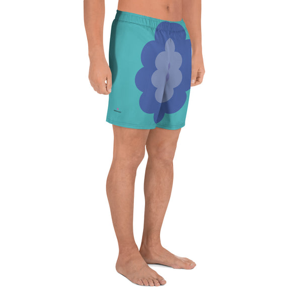 Blue Floral Men's Shorts, Best Men's Recycled Athletic Shorts