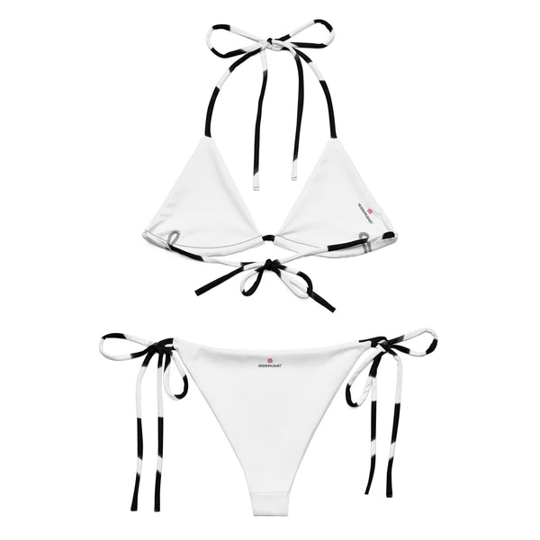 Best Zebra Print Bikini, 2 pc Recycled String Bikini Set For Women - Made in USA/EU/MX  (US Size: 2XL-6XL)