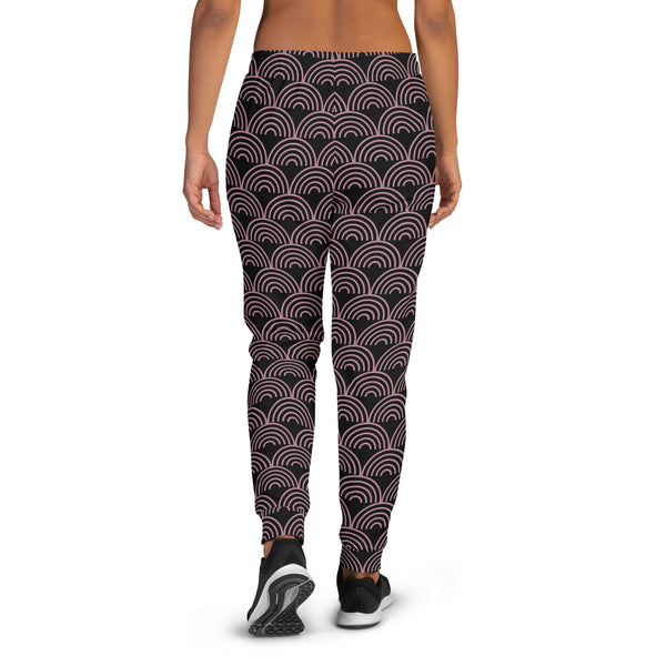 Black Rainbow Print Women's Joggers