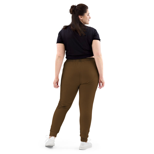 Brown Solid Color Women's Joggers