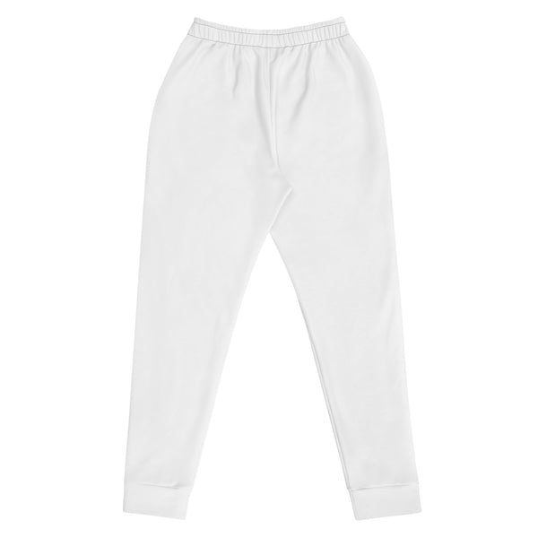 White Solid Color Women's Joggers