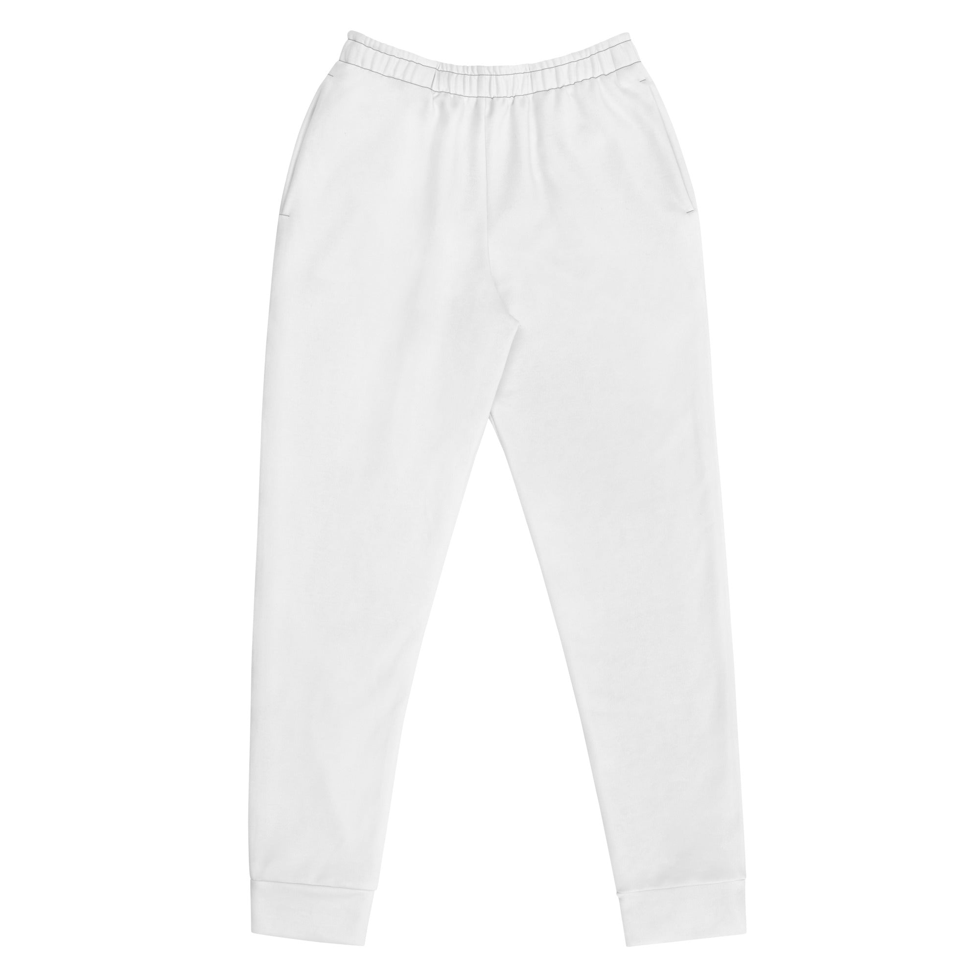 White Solid Color Women's Joggers