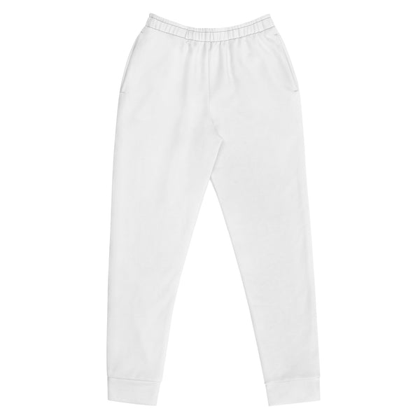 White Solid Color Women's Joggers