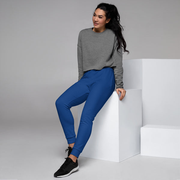 Blue Solid Color Women's Joggers