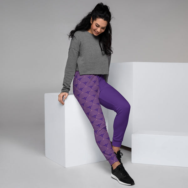 Purple Pattern Print Women's Joggers