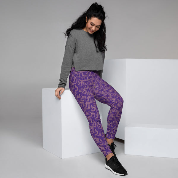 Purple Pattern Print Women's Joggers