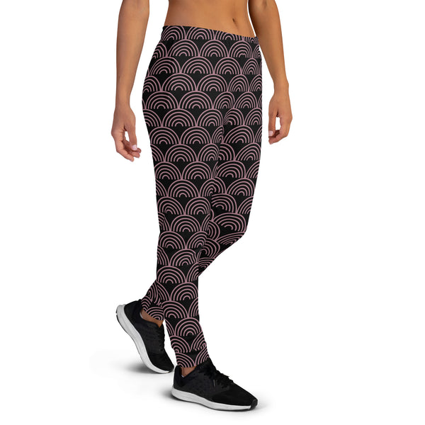 Black Rainbow Print Women's Joggers