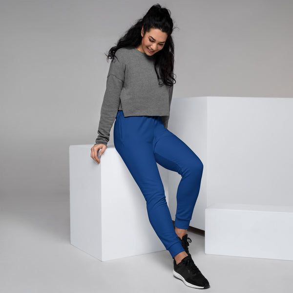 Blue Solid Color Women's Joggers