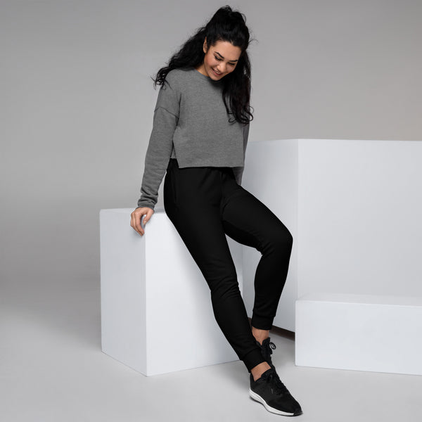 Black Solid Color Women's Joggers