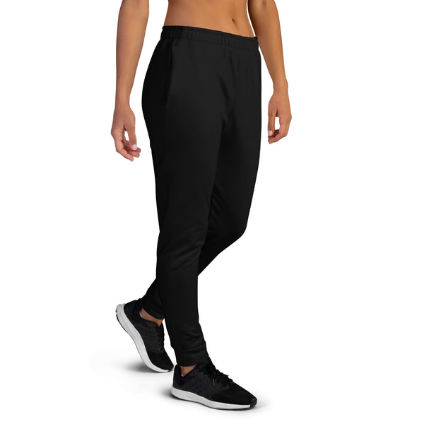 Black Solid Color Women's Joggers