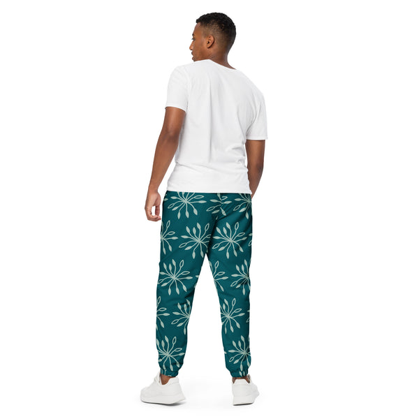 Blue Abstract Unisex Track Pants, Adult Pants