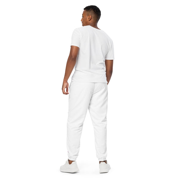 White Unisex track pants, Solid Color Adult Pants