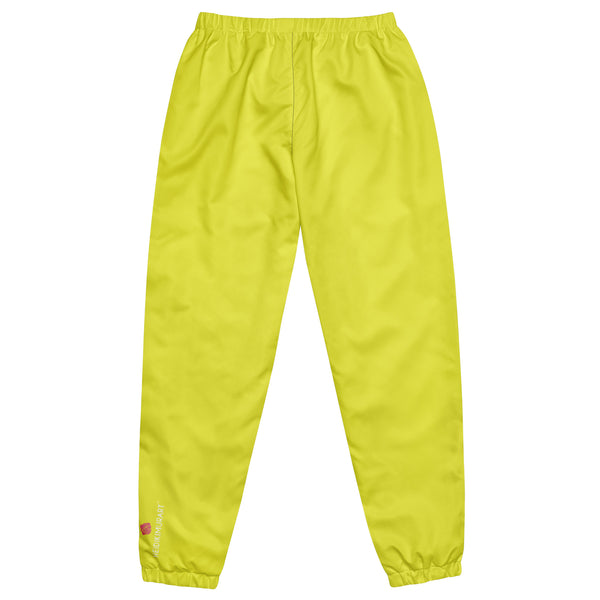 Bright Yellow Unisex track pants, Solid Color Pants