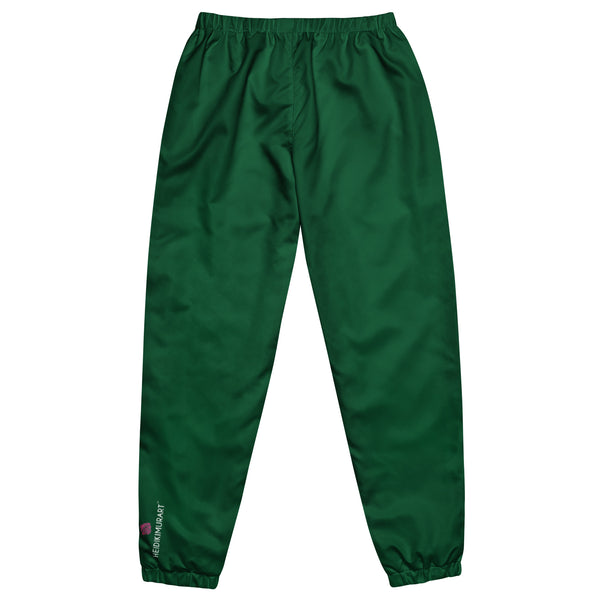 Dark Green Unisex track pants, Solid Color Adult Pants