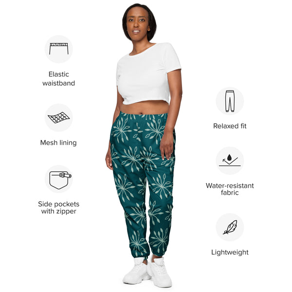 Blue Abstract Unisex Track Pants, Adult Pants