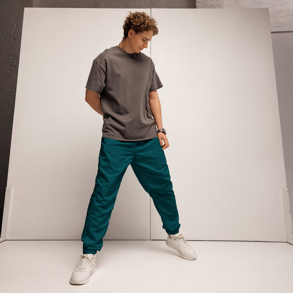 Teal Blue Solid Color Track Pants, Best Unisex track pants