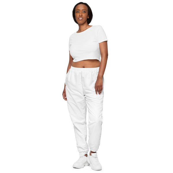 White Unisex track pants, Solid Color Adult Pants