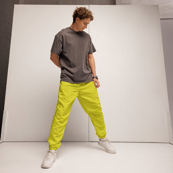 Bright Yellow Unisex track pants, Solid Color Pants