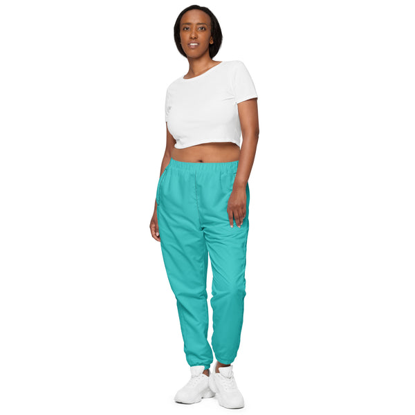 Light Blue Unisex Track Pants, Solid Color Best Unisex Running Athletic Jogger Track Trouser Sweatpants Pants For Men and Women - Made in USA/EU/MX (US Size: XS-3XL)