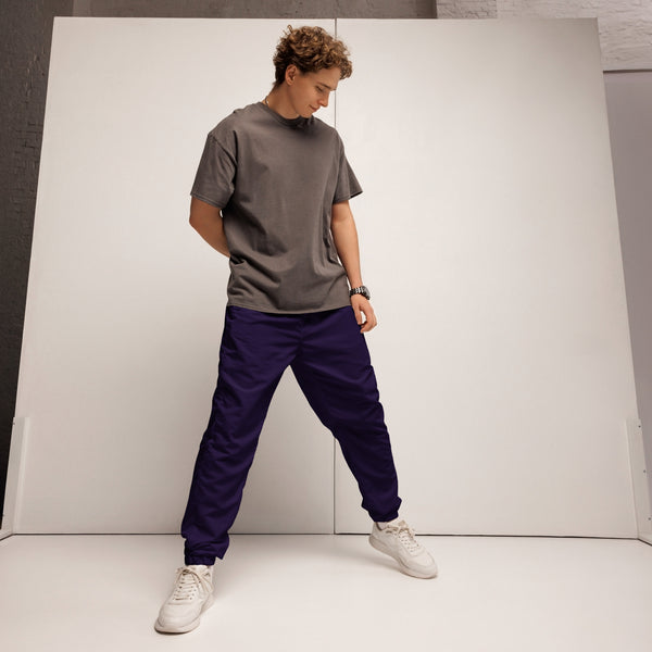 Dark Purple Best Track Pants, Solid Color Unisex track pants