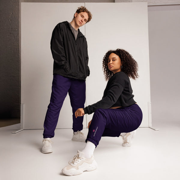 Dark Purple Best Track Pants, Solid Color Unisex track pants