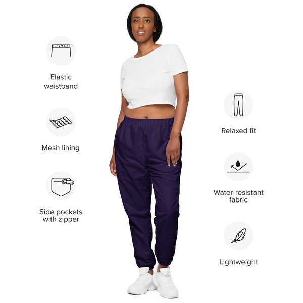 Dark Purple Best Track Pants, Solid Color Unisex track pants