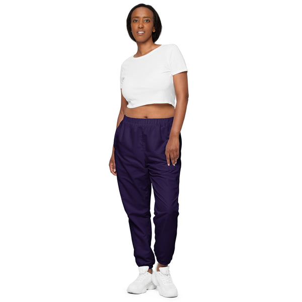 Dark Purple Best Track Pants, Solid Color Unisex track pants