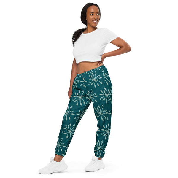 Blue Abstract Unisex Track Pants, Adult Pants