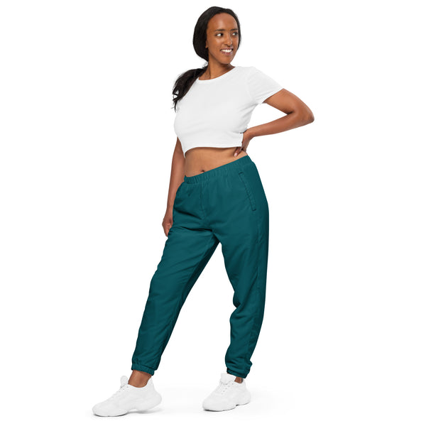 Teal Blue Solid Color Track Pants, Best Unisex track pants