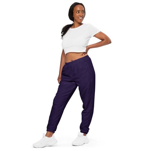 Dark Purple Best Track Pants, Solid Color Unisex track pants