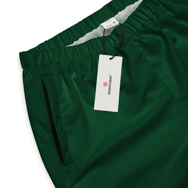 Dark Green Unisex track pants, Solid Color Adult Pants