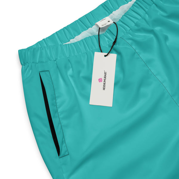 Light Blue Unisex Track Pants, Solid Color Best Unisex Running Athletic Jogger Track Trouser Sweatpants Pants For Men and Women - Made in USA/EU/MX (US Size: XS-3XL)