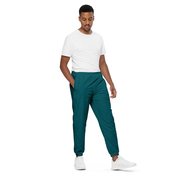 Teal Blue Solid Color Track Pants, Best Unisex track pants