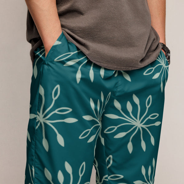 Blue Abstract Unisex Track Pants, Adult Pants