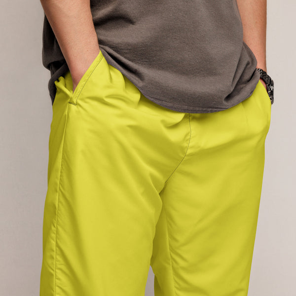 Bright Yellow Unisex track pants, Solid Color Pants