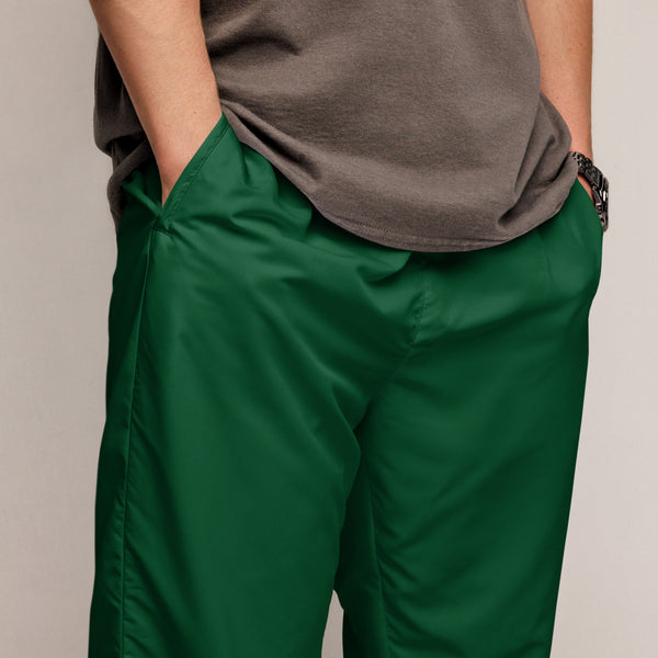 Dark Green Unisex track pants, Solid Color Adult Pants