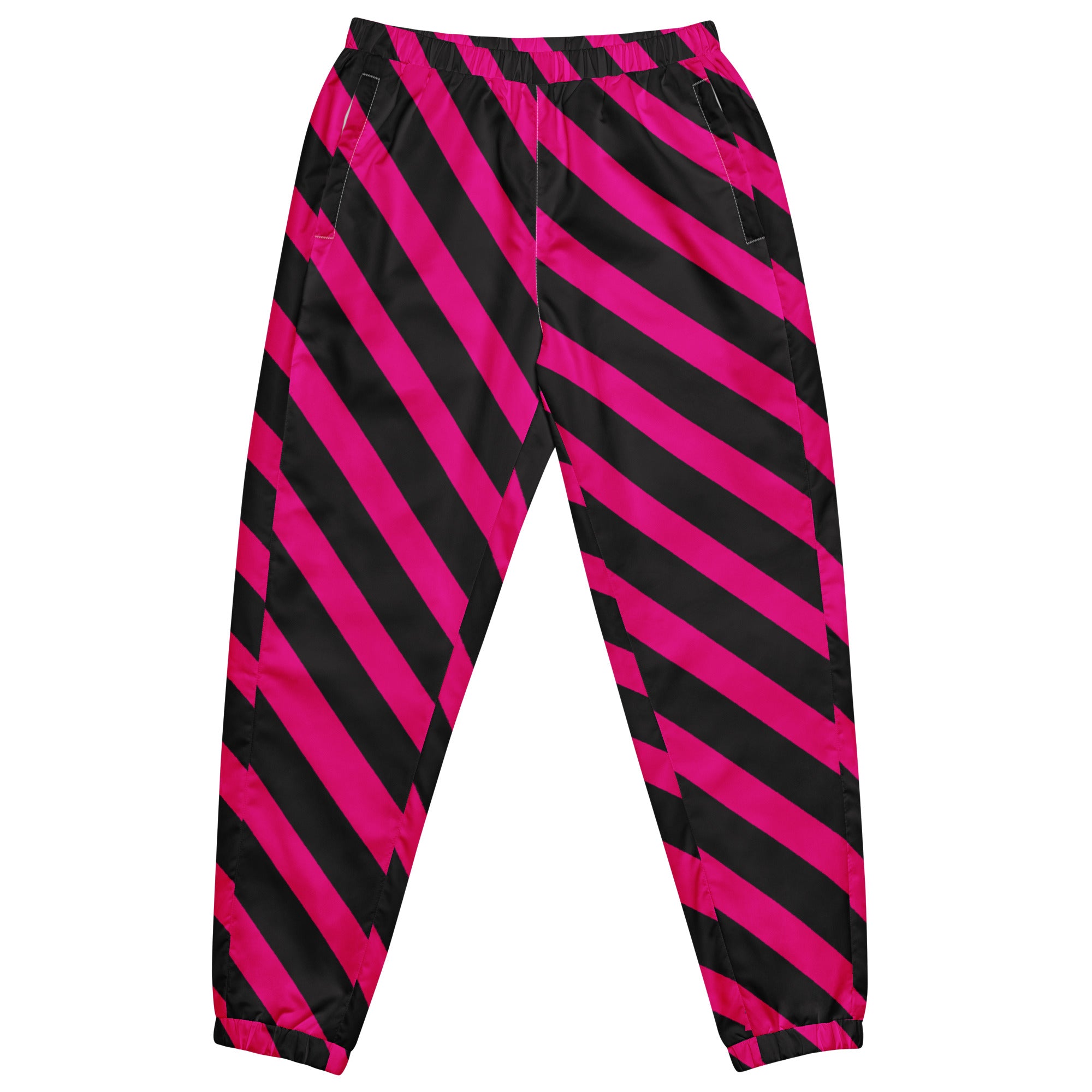 Pink Black Striped Track Pants, Modern Luxury Best Breathable Casual Unisex Running Athletic Jogger Track Trouser Sweatpants Pants For Men and Women - Made in USA/EU/MX (US Size: XS-3XL) Track Pants For Men or Women, Best Mens Sweatpants, Women or Men Running Pants