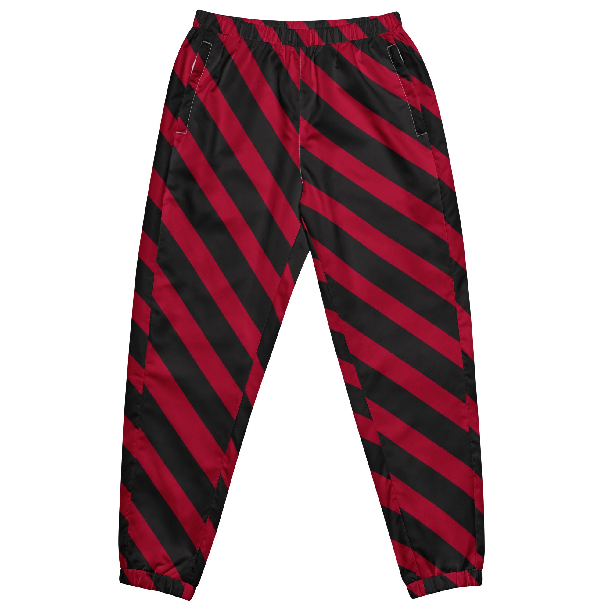 Red Black Striped Track Pants, Modern Luxury Best Breathable Casual Unisex Running Athletic Jogger Track Trouser Sweatpants Pants For Men and Women - Made in USA/EU/MX (US Size: XS-3XL)&nbsp;Track Pants For Men or Women, Best Mens Sweatpants, Women or Men Running Pants&nbsp;&nbsp;