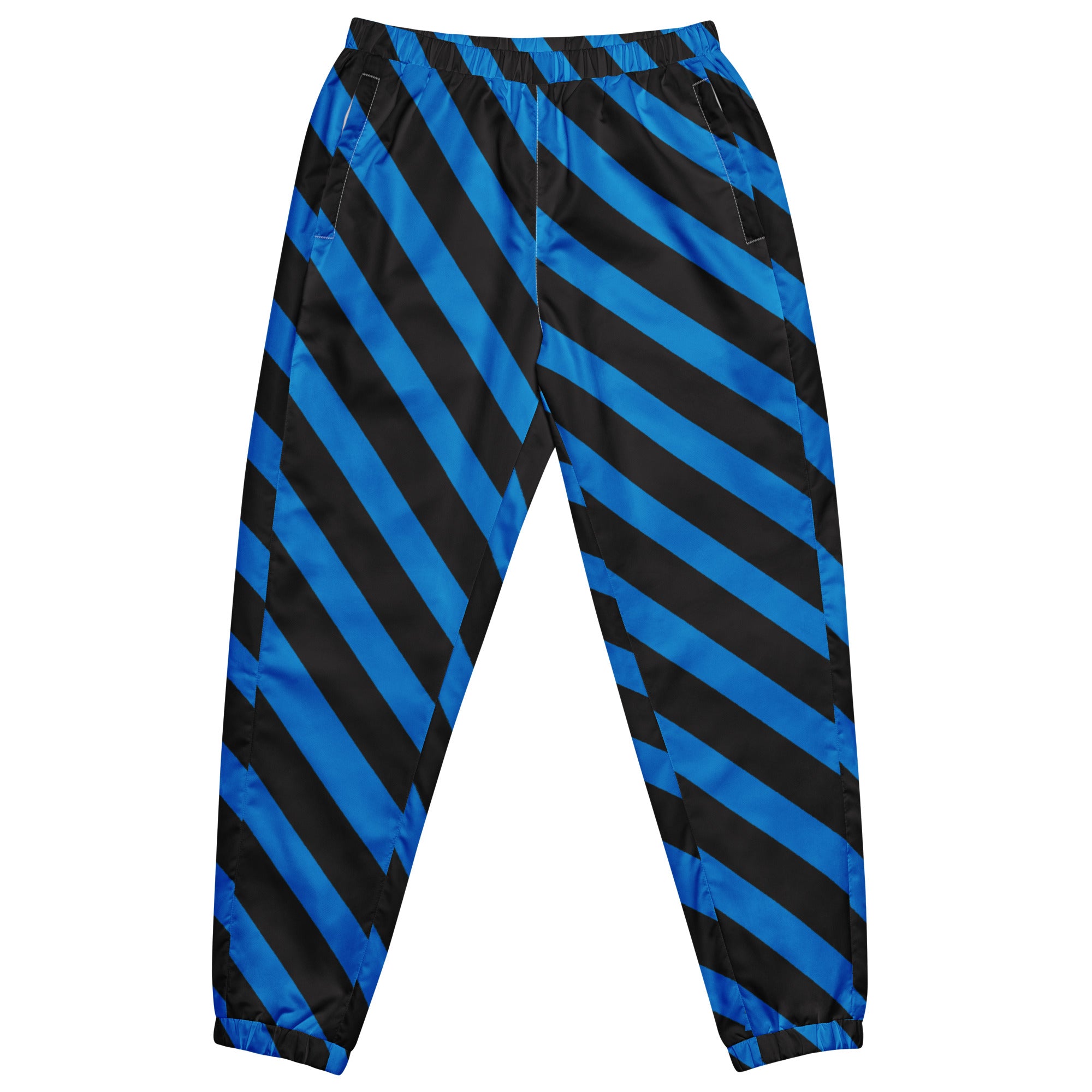 Blue Black Striped Track Pants, Modern Luxury Best Breathable Casual Unisex Running Athletic Jogger Track Trouser Sweatpants Pants For Men and Women - Made in USA/EU/MX (US Size: XS-3XL) Track Pants For Men or Women, Best Mens Sweatpants, Women or Men Running Pants&nbsp;&nbsp;